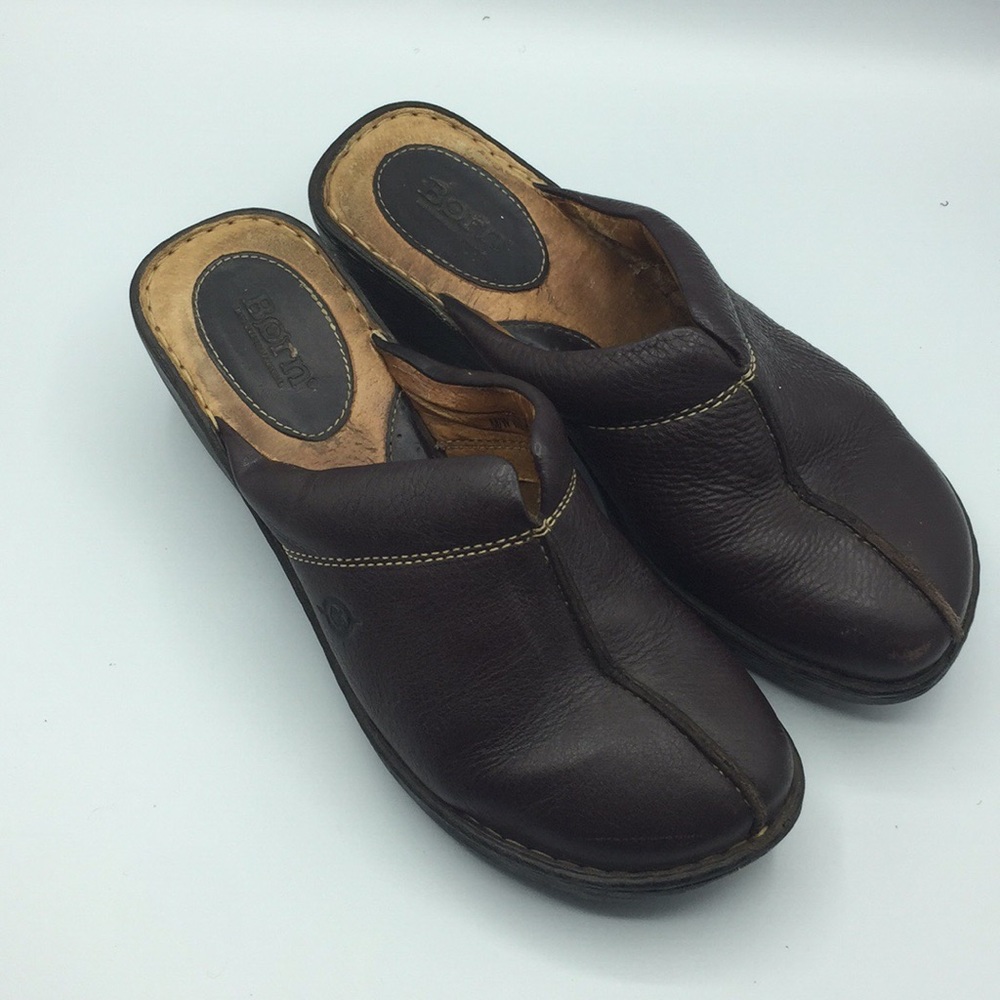 Born Leather Mule Clogs Sz 8